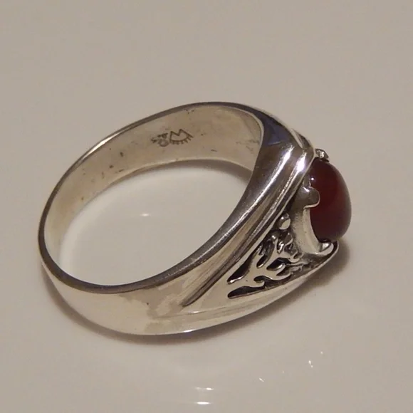 Celtic Tree of Life Ring .925 Sterling Silver w/ Genuine Carnelian made in USA - Picture 15 of 16